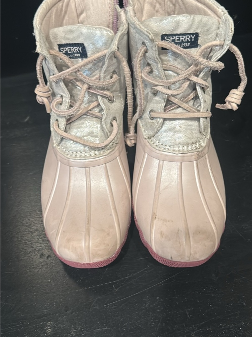 Sperry Light Pink Lace-Up Saltywater Ankle Boots